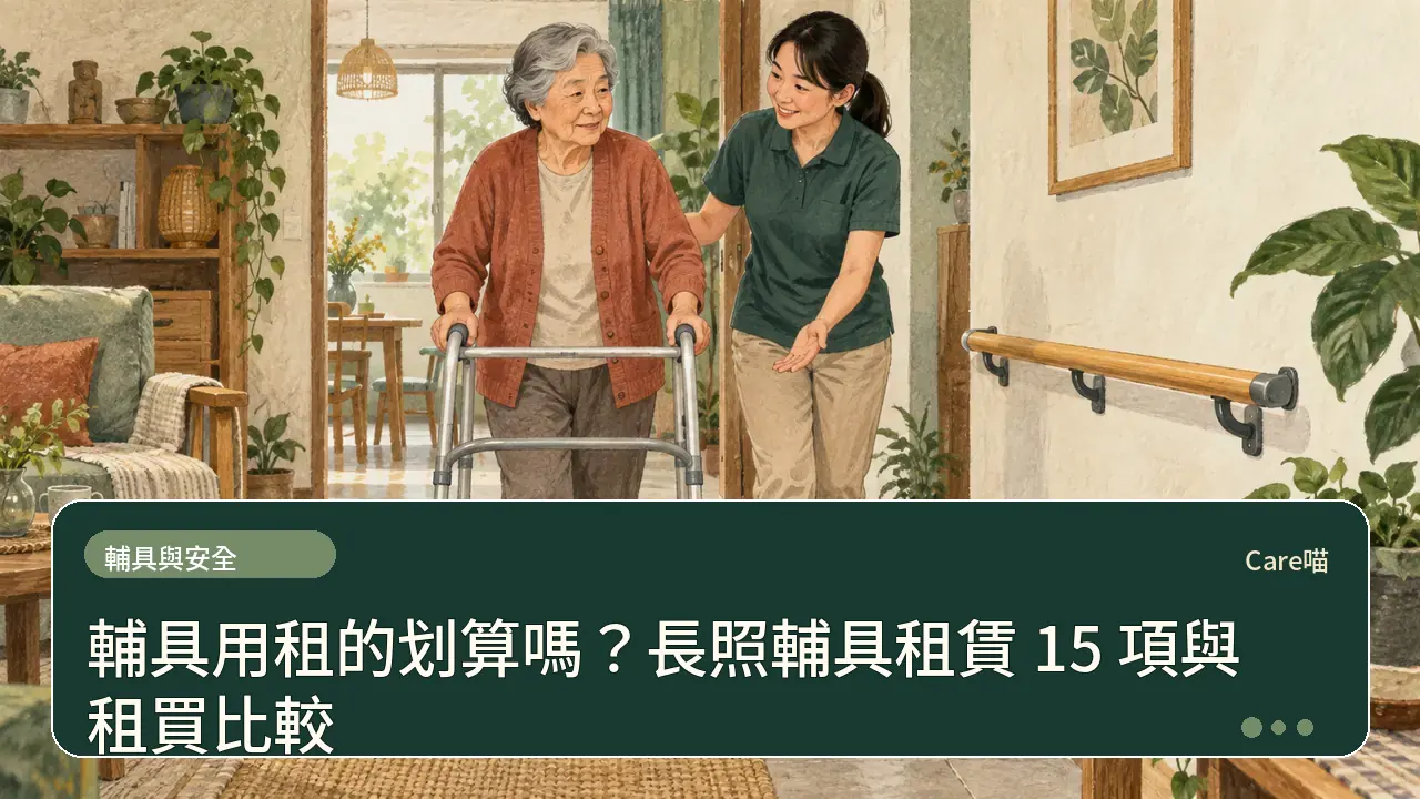 輔具用租的划算嗎？長照輔具租賃 15 項與租買比較主題插畫