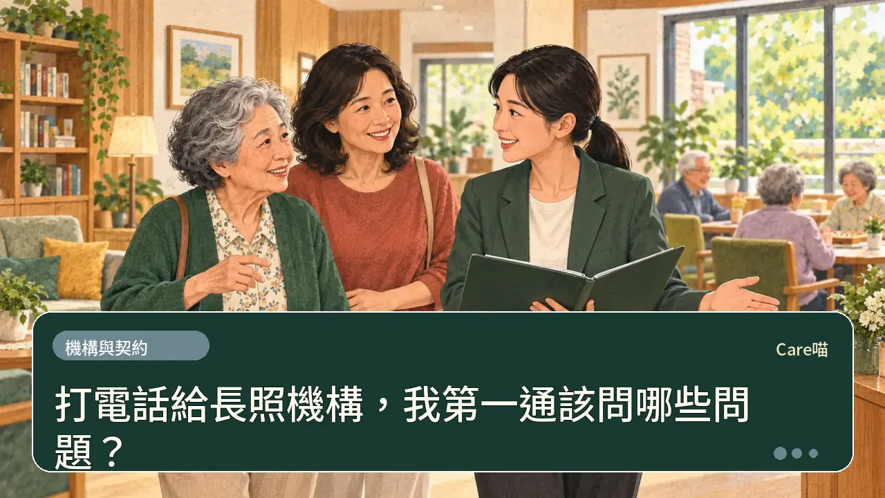 打電話給長照機構，我第一通該問哪些問題？主題插畫