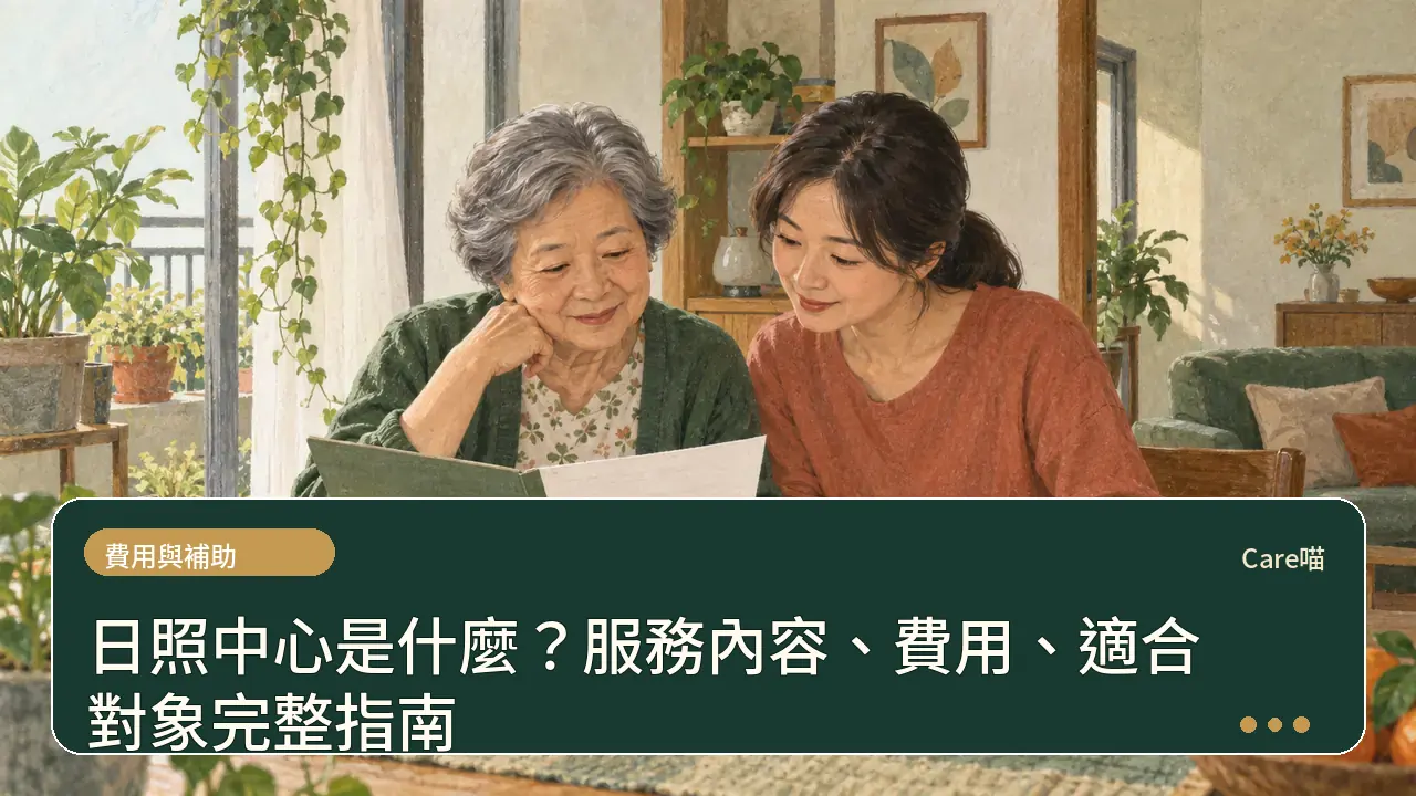 日照中心是什麼？服務內容、費用、適合對象完整指南主題插畫