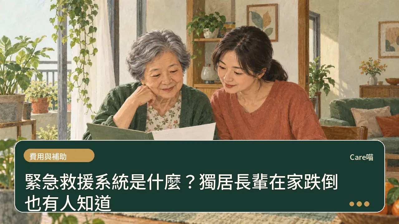 緊急救援系統是什麼?獨居長輩在家跌倒也有人知道主題插畫