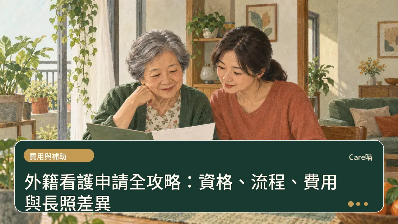 外籍看護申請全攻略：資格、流程、費用與長照差異主題插畫