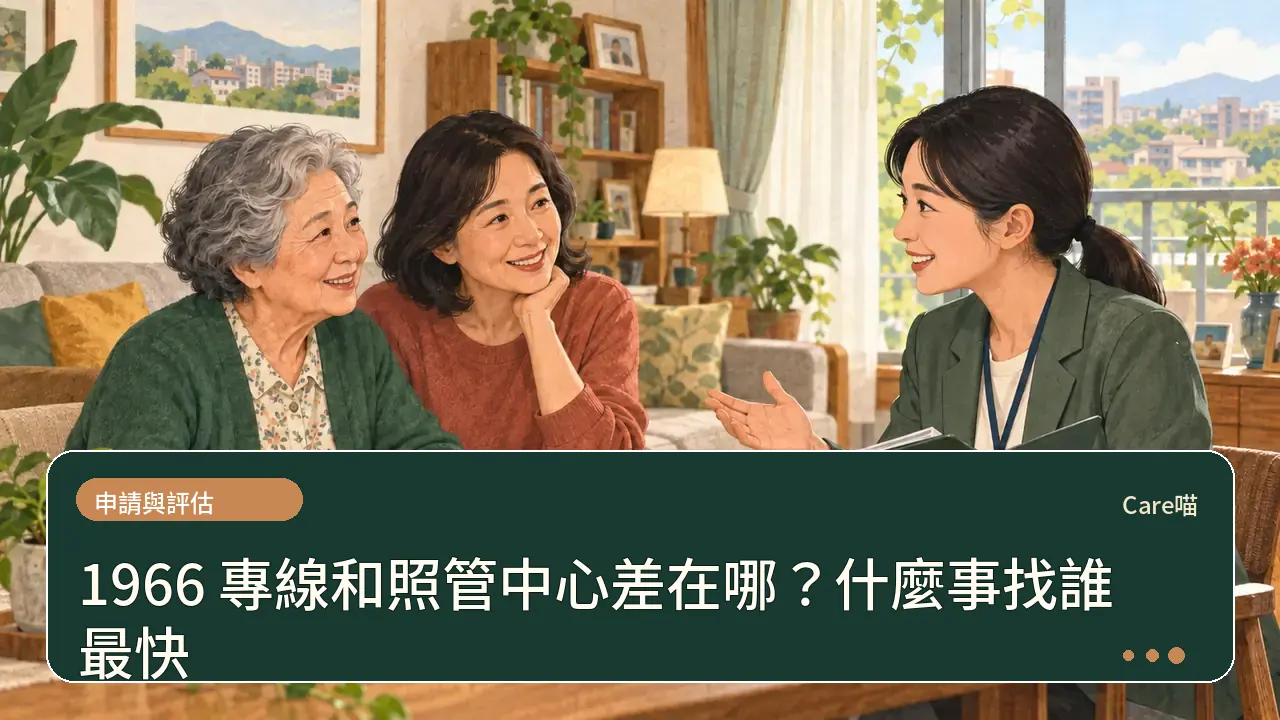 1966 專線和照管中心差在哪？什麼事找誰最快主題插畫