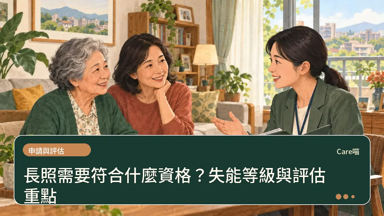 長照需要符合什麼資格？失能等級與評估重點主題插畫