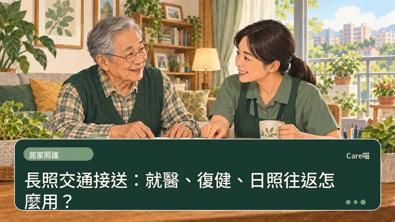 長照交通接送：就醫、復健、日照往返怎麼用？主題插畫