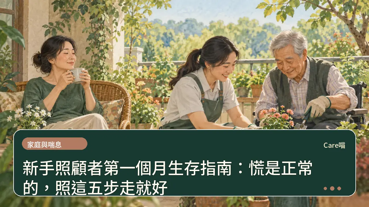 新手照顧者第一個月生存指南：慌是正常的，照這五步走就好主題插畫