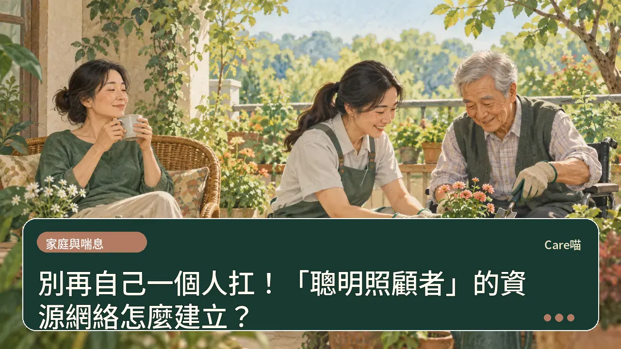 別再自己一個人扛！「聰明照顧者」的資源網絡怎麼建立？主題插畫