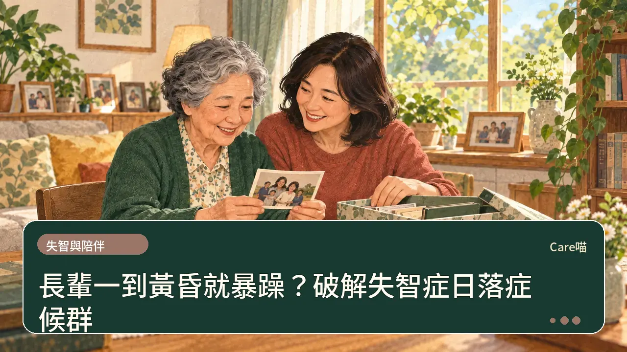 長輩一到黃昏就暴躁？破解失智症日落症候群主題插畫